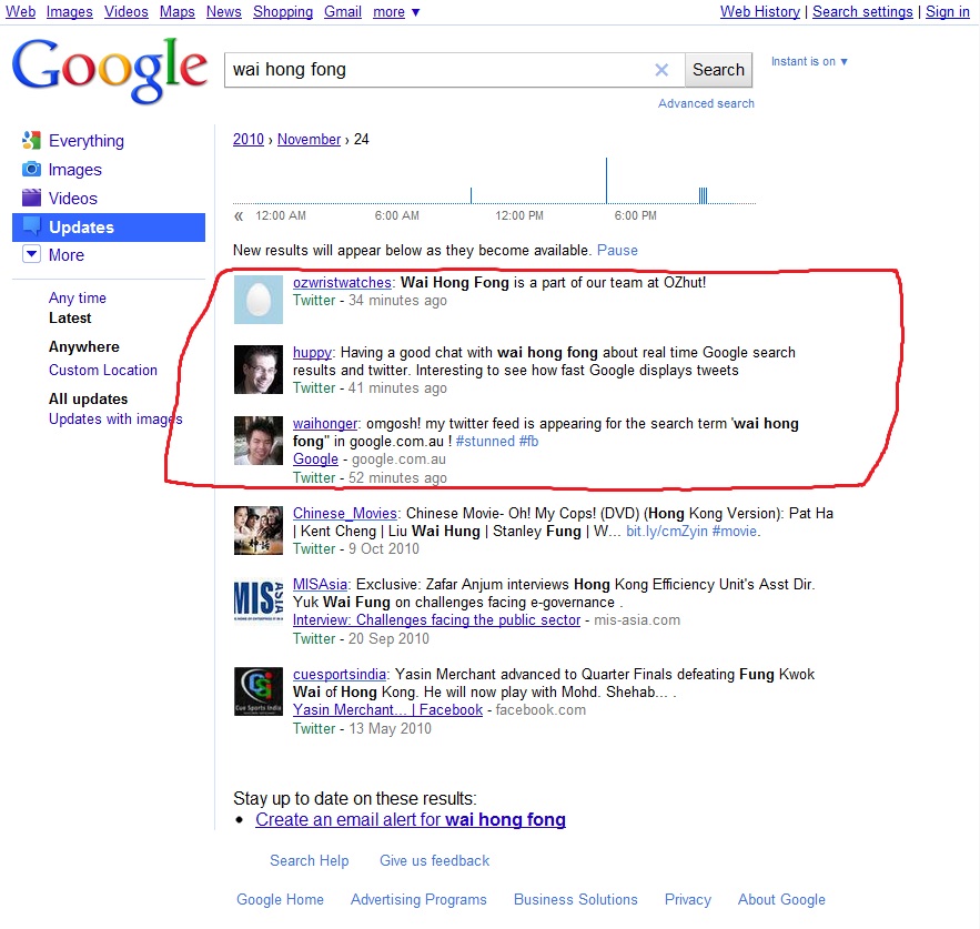 Live twitter feed in the latest results for 'wai hong fong'
